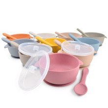 Self Feeding Suction Silicone Baby Bowls Bpa Free Silicone Bowl And Spoon Set